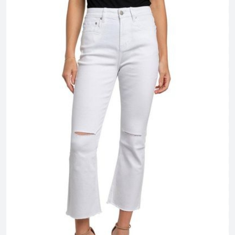 Cavalli Class Distressed Crop Flare Jeans